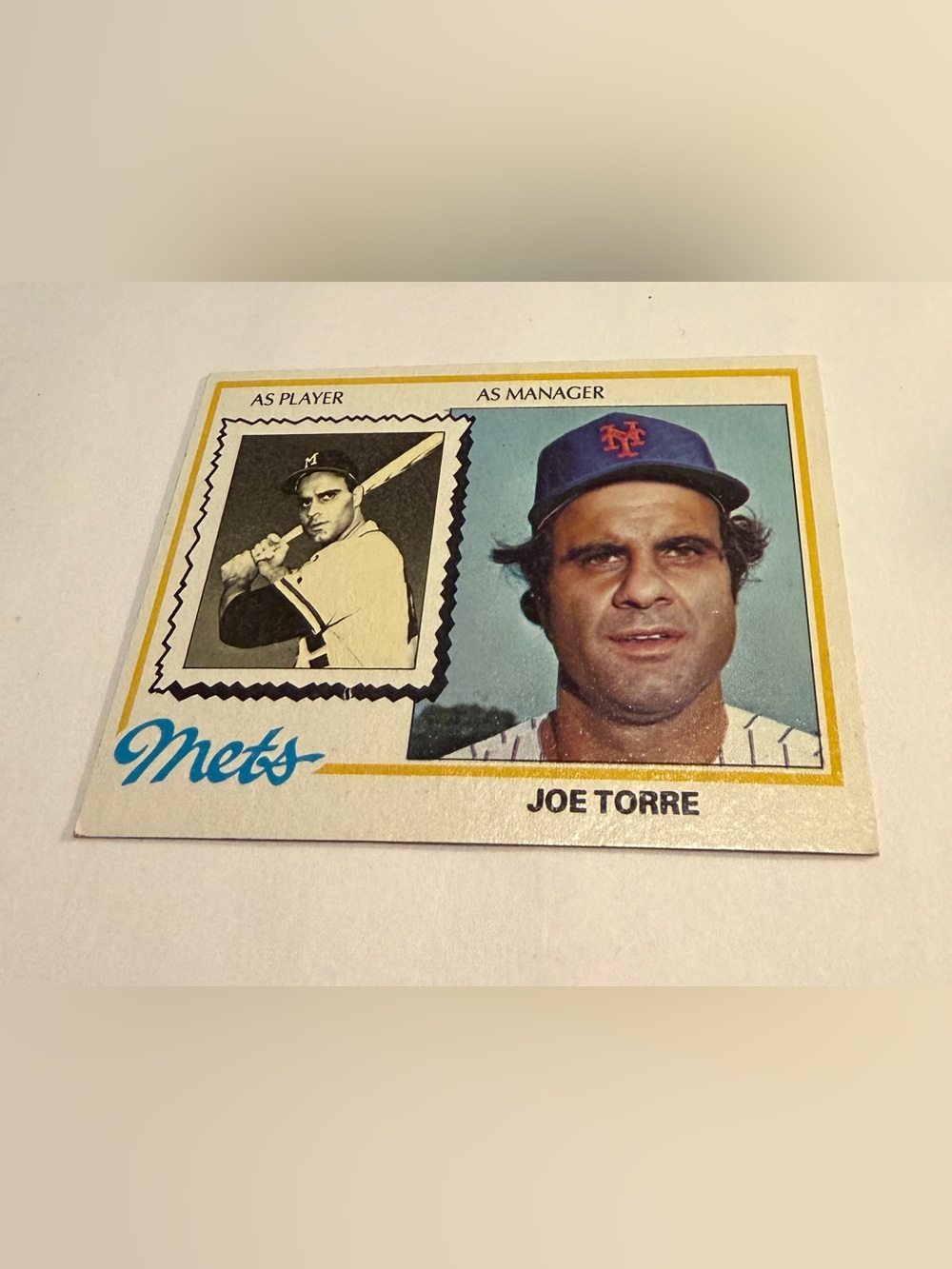 Joe Torre 1978 Topps Baseball Card # 109 Vintage Collectible New York Mets